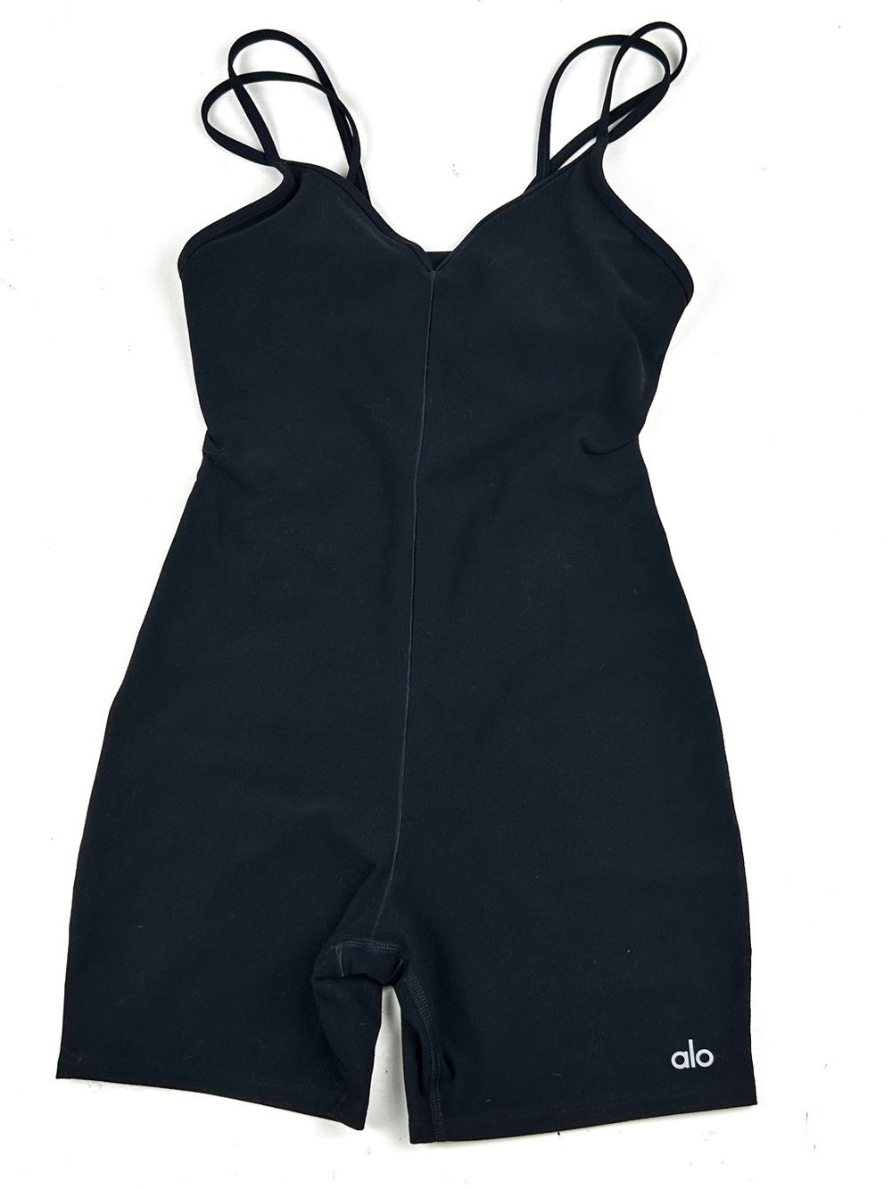 Alo Yoga Alosoft Suns Out Black Athletic Workout Gym Romper Size Small